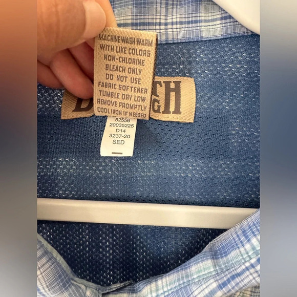 Duluth Trading Company Men's Button Down Blue Plaid Shirt Fishing Outdoor 3XL - Picture 4 of 9